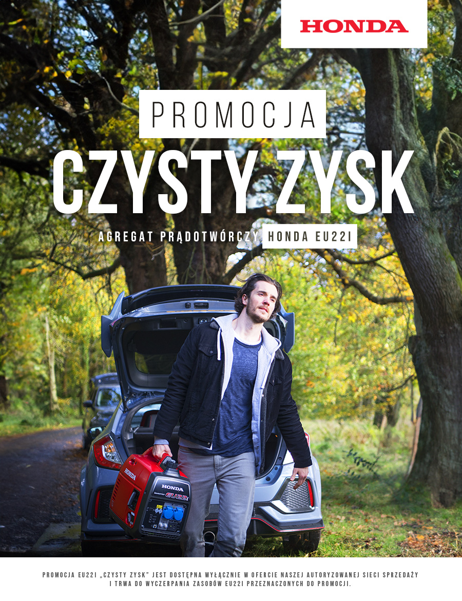 Agregat prądotwórczy Honda EU22i w promocji „Czysty zysk”