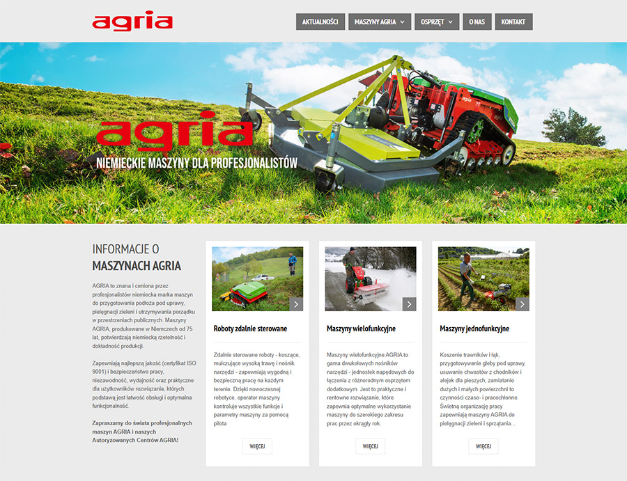 Strona internetowa www.agriamaszyny.pl